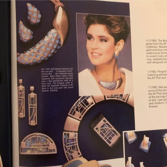 BOOK PIECE - Vintage Monet Rose Gold & Aurora Borealis Tympany Collar - FULL SET - Picture 7 of 8